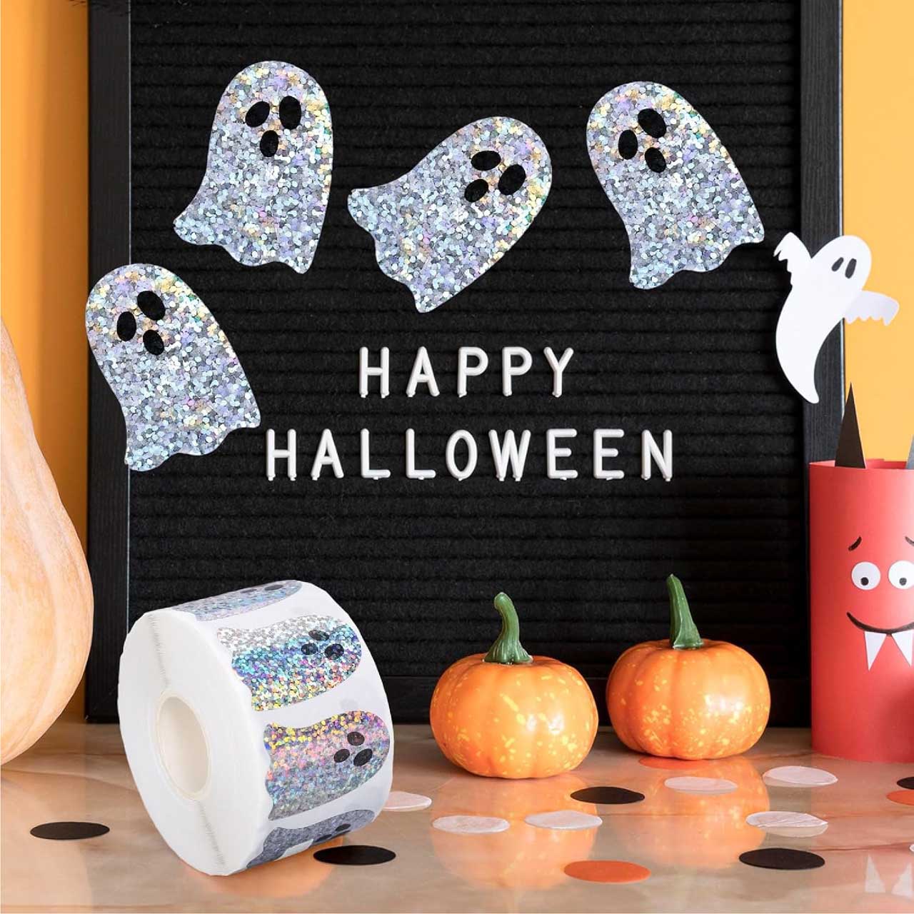 500PCs Holographic Ghost Stickers Roll