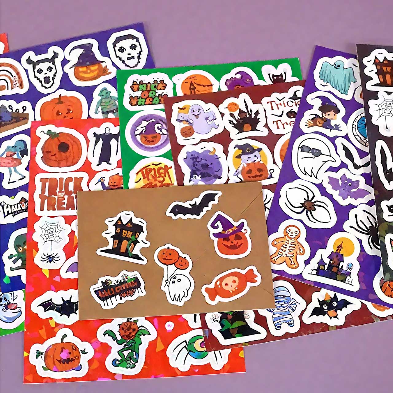 8PCs Glitter Halloween Sticker Sheets